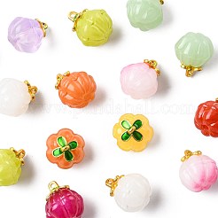 24шт 9 цвета стеклянные подвески&nbsp;GLAA-FS0002-42