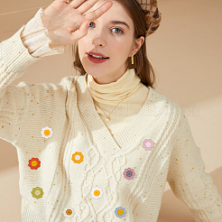 80 шт. 8-х цветные аксессуары для украшения из полиэстера&nbsp;DIY-FG0005-47