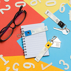 Брелок для ключей из искусственной кожи и хлопка с именным маркером&nbsp;AJEW-WH0514-034