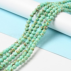 Синтетических нитей бирюзовые бусы&nbsp;LS-TURQ-H038-6mm-XXS10