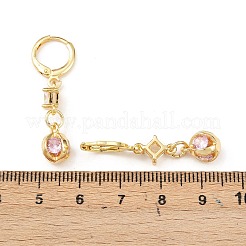 Серьги-кольца в форме звезд с микропаве из кубических цирконий из латуни&nbsp;EJEW-B154-03G