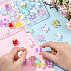 36шт 6 стиля прозрачные акриловые бусины&nbsp;ACRC-YW0001-04