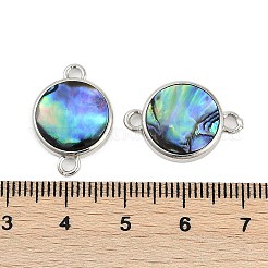 Латунные подвески-соединители из натуральной пауа-ракушки&nbsp;KK-M299-01D-P