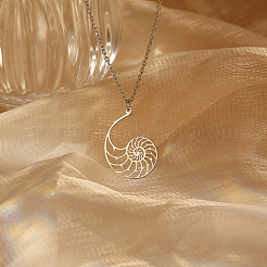 Некорневой кулон в форме полой раковины из нержавеющей стали 304&nbsp;FZ6005-2