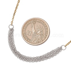 Подвеска на цепочке из двухцветной нержавеющей стали 304 с колонновидными звеньями.&nbsp;NJEW-JN05935