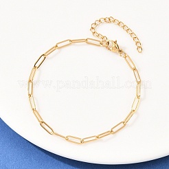 201 браслет-цепочка из нержавеющей стали со скрепками для женщин&nbsp;LS-BJEW-G767-01E-G