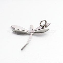 Мини-подвески в виде стрекозы из нержавеющей стали 304 со стразами 3d&nbsp;LS-STAS-E090-77P