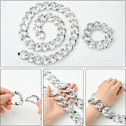 2 шт. 2 стиля акриловые кубинские цепочки ожерелья и браслеты комплекты украшений&nbsp;SJEW-SP0001-01P