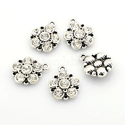 Антикварная посеребренные сплав горный хрусталь цветок кулоны&nbsp;ALRI-N016-05