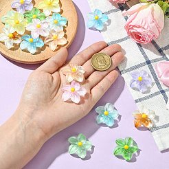 18 шт. 9-цветные градиентные и светящиеся непрозрачные смоляные кабошоны&nbsp;RESI-CJ0004-24