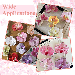 20шт шелковая ткань искусственный цветок фаленопсис&nbsp;AJEW-SP0003-55A