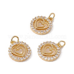 Латунные микропаве прозрачные подвески с фианитом&nbsp;KK-G439-21G