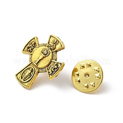 Крест сплав черные эмалевые булавки броши&nbsp;LS-JEWB-M049-01AG-02