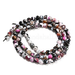 Крашеные бусины из натурального огненного агата с треском&nbsp;G-G007-01B