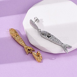 Серьги-гвоздики в виде рыб из нержавеющей стали 304&nbsp;EJEW-A140-01GP