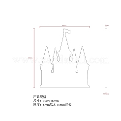 Настенный органайзер для брошей в форме замка из МДФ и пробки с железными крючками&nbsp;AJEW-WH0609-123A