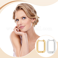 10 пара двухцветных сережек-колец из нержавеющей стали&nbsp;EJEW-UN0003-05