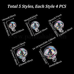 20 шт. 5 стиля подвески-бутылки из боросиликатного стекла&nbsp;GLAA-GA0002-34