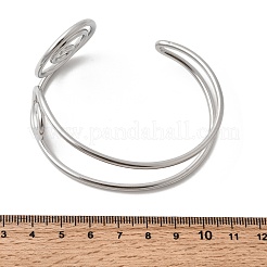 Браслеты-манжеты из нержавеющей стали 304 для женщин&nbsp;BJEW-Z150-02P-02