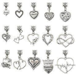 30шт 15 стиля сплава европейские висячие подвески в тибетском стиле&nbsp;PALLOY-YW00072