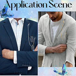 2 шт. 2-х цветные витые цепочные ремни из сплава для брюк&nbsp;AJEW-CY0001-68