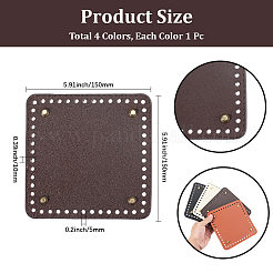 4 шт. 4-цветное дно сумки из искусственной кожи&nbsp;FIND-BBC0004-53