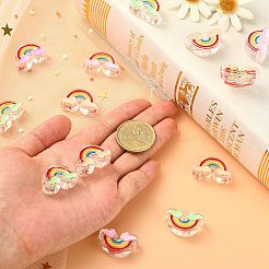 40шт 4 цвета прозрачные акриловые эмалевые бусины&nbsp;OACR-CJ0001-24