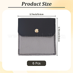 6 шт. сумки для хранения ювелирных изделий из искусственной кожи с железной кнопкой&nbsp;ABAG-CL0001-22B