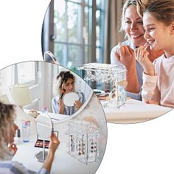 Собранные прозрачные акриловые подставки для сережек&nbsp;EDIS-WH0021-12