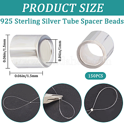 150 шт. 925 бусины-разделители из стерлингового серебра&nbsp;FIND-CN0001-50