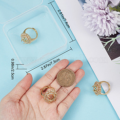 3 шт. регулируемое латунное кольцо с микропаве из прозрачного кубического циркония&nbsp;ZIRC-BBC0001-94