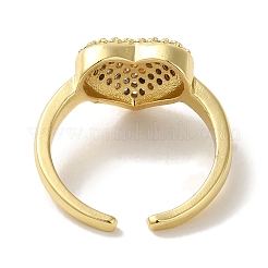 Кольцо-манжета из латуни с микропаве из прозрачного кубического циркония&nbsp;RJEW-P104-07G