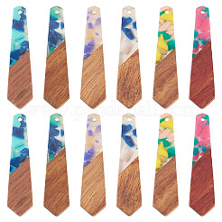 12 шт. подвески из 6-х цветов из смолы и ореха&nbsp;FIND-TA0006-36D