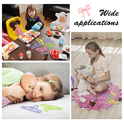 40 шт. 4-х цветные пластиковые вешалки для одежды для кукол с бантом и звездой&nbsp;DIY-CA0003-48