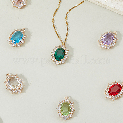 8 шт. 8 стиля подвески из латунного стекла с прозрачным кубическим цирконием&nbsp;KK-BBC0021-24