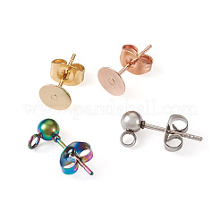 80 шт. 8 шт. фурнитура для сережек-гвоздиков из нержавеющей стали 304&nbsp;STAS-PJ0001-40