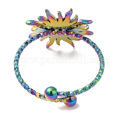 Ионное покрытие(ip) 304 нержавеющая сталь солнце открытое кольцо-манжета для женщин&nbsp;RJEW-M149-08RC