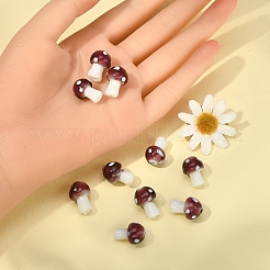 10шт грибные бусины лэмпворк ручной работы&nbsp;LAMP-YW0001-08B