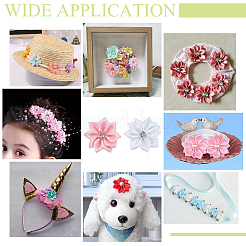 100 шт. 2-х цветные цветочные полиэстеровые украшения&nbsp;DIY-PH0032-64