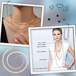 4 шт. латунные плоские ожерелья-змейки для женщин&nbsp;NJEW-BBC0001-37