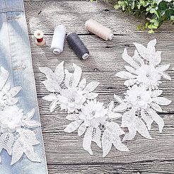 Воротник из полиэстера с цветочным кружевом и вышивкой&nbsp;DIY-WH0326-47D