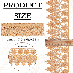 7.5 ярд полиэстеровой кружевной ленты с цветочным узором и сердцем&nbsp;OCOR-MA0001-45A