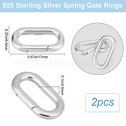 2 шт. 925 кольца-пружинки из стерлингового серебра&nbsp;STER-BBC0006-45