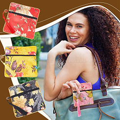 10 шт. 10-х цветные квадратные тканевые мешочки на молнии в стиле ретро&nbsp;ABAG-PH0001-31