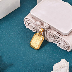 1шт. прямоугольник из нержавеющей стали с подвесками в виде букв&nbsp;NJEW-TA0001-22I