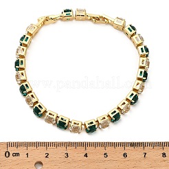 Латунные браслеты-цепочки с микропаве из кубического циркония для женщин&nbsp;BJEW-G746-01G