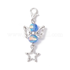 12 шт. 6-х цветные прозрачные гальванические стеклянные подвесные украшения&nbsp;HJEW-JM03144