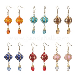 Смешанный камень серьги болтающийся&nbsp;EJEW-MZ00669