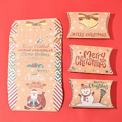 24 шт. 12 стиля картонные коробки-подушки для конфет с рождественской тематикой&nbsp;CON-FS0001-12