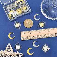 24 шт. 4 стиля подвески-подвески для соединителей из латуни с покрытием стойки&nbsp;KK-FS0002-03